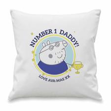 Personalised Peppa Pig Number 1 Daddy Cushion